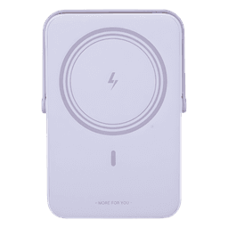 Power Bank Serie UNO Inalambrico | 10000mAh | 7.5W/20W  |  Con Emojis de Estado | Carga Rápida USB-C Bidireccional  | Pantalla TFT  Inteligente | Con Holder | Color Purple.
