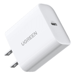 Cargador USB-C de 20W | 1 USB-C de Carga Rápida | QC4.0+ | PD3.0 | PPS | BC1.2| Carga Inteligente | Chip PWM | Múltiple Protección | Mayor Eficiencia Energética | Tamaño Compacto | Carcasa Ignifuga | Color Blanco.