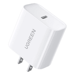 Cargador USB-C de 20W | 1 USB-C de Carga Rápida | QC4.0+ | PD3.0 | PPS | BC1.2| Carga Inteligente | Chip PWM | Múltiple Protección | Mayor Eficiencia Energética | Tamaño Compacto | Carcasa Ignifuga | Color Blanco.