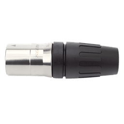 CONECTOR MACHO XLR DE 3 NÚCLEOS CON CARCASA DE ACERO INOXIDABLE Y CONTACTOS CHAPADOS EN ORO