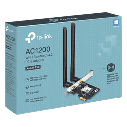 Adaptador PCIe inalámbrico doble banda AC 1200 Mbps / Antena de alta ganancia / Tecnología MU-MUMO 2X2 / Soporte de perfil bajo y Altura completa / Bluetooth 4.2