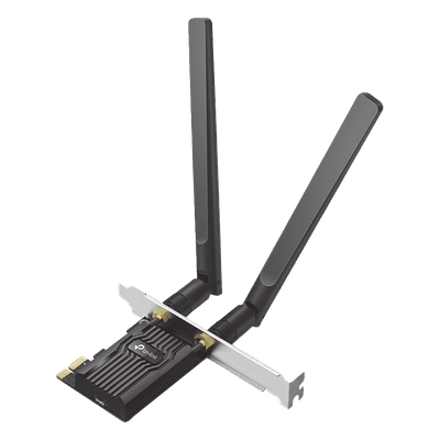 Adaptador PCIe Wi-Fi 6 / AX1800 Mbps / Doble Banda 2.4/5 GHz / Bluetooth 5.2 / MU-MIMO 2x2 / WPA3 / Antenas 2 dBi Desmontables