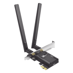 Adaptador PCIe Wi-Fi 6 / AX3000 Mbps / Doble Banda 2.4/5 GHz / MU-MIMO 2x2 / Bluetooth 5.2 / WPA3 / Antenas 2 dBi / Perfil Bajo y Completo