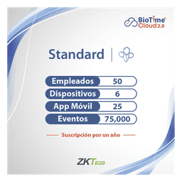 Licencia Anual de Plataforma en la Nube / 50 Usuarios / 6 Dispositivos / Cifrado AWS / 36 Reportes / Dashboard en Tiempo Real