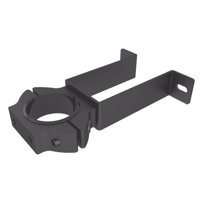 Soporte de pared con abrazadera para poste / Diseño compacto / Tornillería incluida / Compatible con múltiples postes