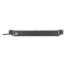 Multicontacto Horizontal (PDU) de 6 Contactos (NEMA 5-15R) Rack 19" 1UR. Voltaje Entrada/Salida: 120Vca/15A