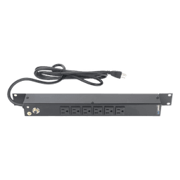 Multicontacto Horizontal (PDU) de 6 Contactos (NEMA 5-15R) Rack 19" 1UR. Voltaje Entrada/Salida: 120Vca/15A