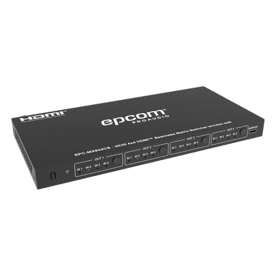 Matriz HDMI / 4x4 / 4K@30Hz / 10.2 Gbps / Escalador Integrado / Video Wall / Control RS-232 e IR