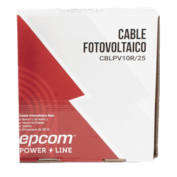 Kit Cable Fotovoltaico / 2 Rollos 25 m (82 ft) / 10 AWG 6 mm² / 1000/2000 V / -40°C a 120°C / Rojo/Negro
