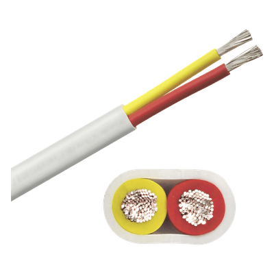 Rollo de cable plano grado marino calibre 10, de 2 conductores (rojo y amarillo) de 100 pies (30.48 m).