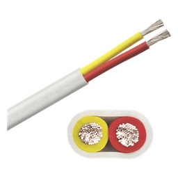 Rollo de cable plano grado marino calibre 10, de 2 conductores (rojo y amarillo) de 100 pies (30.48 m).