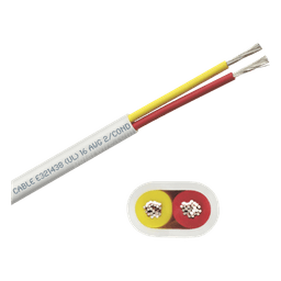 Rollo de cable plano grado marino calibre 16,  de 2 conductores (rojo y amarillo) de 250 pies (76.2 m).