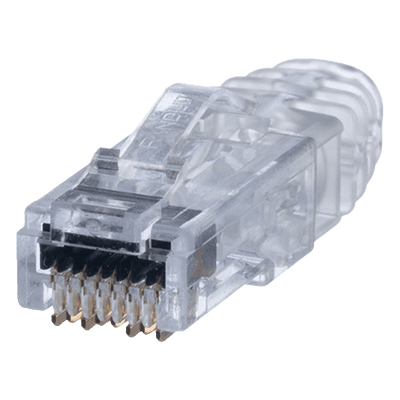 Plug RJ45 Cat6 de 3 Piezas, Para Cable UTP de Calibre 23-24 AWG, Chapado en Oro de 50 micras, Paquete de 100 Piezas