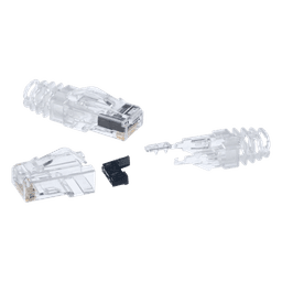 Plug RJ45 Cat6 de 3 Piezas, Para Cable UTP de Calibre 23-24 AWG, Chapado en Oro de 50 micras, Paquete de 100 Piezas