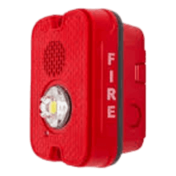 Sirena Estroboscópica LED / 2 Hilos / Montaje en Pared / 16 a 24 Vcd / Candela Seleccionable / Exterior / Rojo