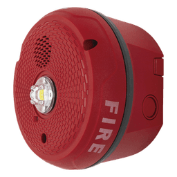 Sirena con Estroboscópico LED / Montaje en Techo / Nivel de Candelas Seleccionable / 2 Cables / Uso Exterior / Diseño de Baja Intrusión