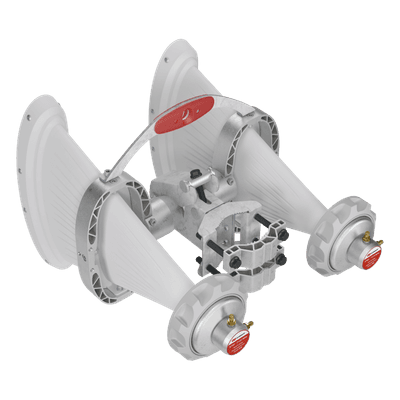 Antena Sectorial Asimétrica de 90° 4900 - 7125 MHz, 15 dBi con soporte mejorado, listas para TwisPort sin pérdida