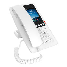 Teléfono IP Hotelero Wi-Fi 6 / Pantalla IPS 3.5" 320x480 / 2 Líneas SIP / 5 Teclas Programables / Puerto USB-A / PoE 802.3af / Audio HD / Diseño Blanco