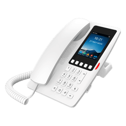 Teléfono IP Hotelero Wi-Fi 6 / Pantalla IPS 3.5" 320x480 / 2 Líneas SIP / 5 Teclas Programables / Puerto USB-A / PoE 802.3af / Audio HD / Diseño Blanco