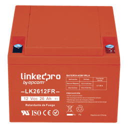 Batería de respaldo 12 V|  26 Ah | AGM | Certificada UL94-V0 Retardante a la Flama | Especial para Seguridad Electrónica | UPS | Sistemas de Emergencia | Vida útil 5 años | Terminales T1