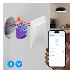 Switch Relevador Inteligente conectividad inalambrica Wifi y BLE / Salida Contacto Seco / Compatible con asistentes de voz / Dimensiones 42x36x16 mm