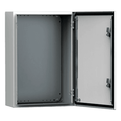 Gabinete de Uso Exterior MAS 1000 x 800 x 300 mm (39.37 x 31.50 x 11.81 in) / NEMA 4/12/13 / IP66 / IK10 / Acero Dulce 1.5 mm / Platina de Montaje Incluida / Color Gris Claro