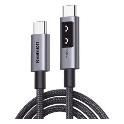 Cable USB-C a USB-C | 1 Metro | Carga Rápida de hasta 100W | Transferencia de datos 480 Mbps | PD3.0 | QC4.0/3.0/2.0 | FPC | AFC | Protección Integrada| Caja de Aluminio | Nylon Trenzado | Amplia Compatibilidad | Color Negro.