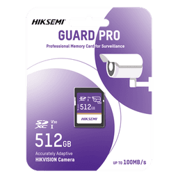 Tarjeta SD GuardPro P10 / 512 GB / 100 MB/s Lectura / 90 MB/s Escritura / Clase 10 U3 V30 / 3D TLC NAND / Especializada Para Videovigilancia 24/7