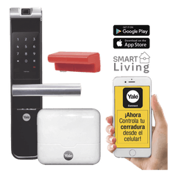 Kit Cerradura Electrónica Inteligente / Biometría y Código PIN / Control Remoto por Smartphone / Wi-Fi / 200 Usuarios / Puertas 35-90 mm