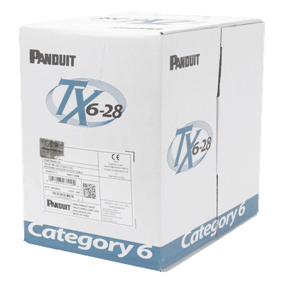 Bobina de Cable UTP 305 Metros (1000 Pies) de Cobre TX6-28Æ, Gris, Categoría 6, Diámetro Reducido (28 AWG), CM/LSZH, de 4 Pares