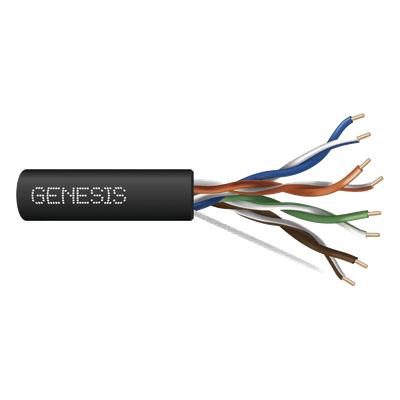 Bobina de Cable de 305 Metros (1000 Pies) UTP Cat6 RISER / Color Negro / UL, CMR SPNLS, Probado a 350 Mhz / Para Aplicaciones de CCTV, Redes de Datos, IP Megapixel, Control RS485