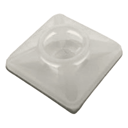 Base Autoadherible para Cinchos / 19x19 mm / Nylon Resistente / Temperatura -10°C a 50°C / Paquete 100 Piezas / Orificio Central para Tornillo