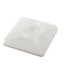 Base Autoadherible para Cinchos / 19x19 mm / Nylon Resistente / Temperatura -10°C a 50°C / Paquete 100 Piezas / Orificio Central para Tornillo