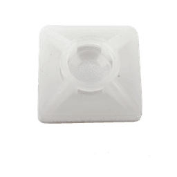 Base Autoadherible para Cinchos / 19x19 mm / Nylon Resistente / Temperatura -10°C a 50°C / Paquete 100 Piezas / Orificio Central para Tornillo