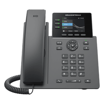 Teléfono IP Grado Operador / 3 Líneas / 12 Botones Virtuales Multiuso / Pantalla LCD 2.8 Pulgadas / Puertos Gigabit con PoE / Audio HD / Compatible con GDMS