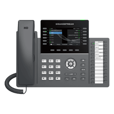 Teléfono IP / 12 Líneas / 24 Teclas Programables / Wi-Fi 6 / PoE / Pantalla LCD 4.3 Pulgadas / Bluetooth / Audio HD