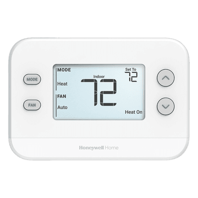 Termostato No Programable / 1H/1C / Pantalla 4.09 pulgadas / Precisión ±0.5 °C / Alimentación 24 VCA o Baterías AA