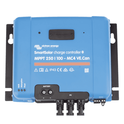 SmartSolar MPPT 250/100-MC4. Controlador Solar MPPT 100A, Voltaje: 48 Vcc. Para uso con Inv. Cargadores Victron