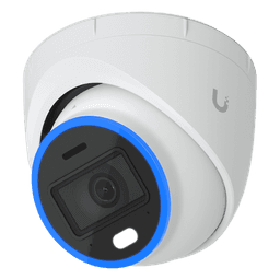 Cámara UniFi Protect Turret AI blanca / 4K(8MP) / Ángulo ultra-ancho 109.9 / Visión Nocturna IR 40 m / AI Avanzado: Reconocimiento de Rostros y Matrículas / LED para color en la noche / Micrófono 2 vías / ranura M