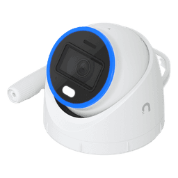 Cámara UniFi Protect Turret AI blanca / 4K(8MP) / Ángulo ultra-ancho 109.9 / Visión Nocturna IR 40 m / AI Avanzado: Reconocimiento de Rostros y Matrículas / LED para color en la noche / Micrófono 2 vías / ranura M