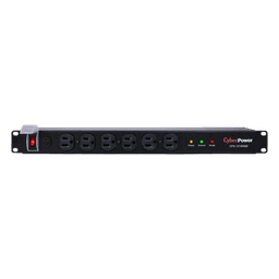 PDU Básico Para Distribución de Energía con Supresor de Picos, Con 12 Tomas NEMA 5-15R Traseras, 1UR, 15 Amp, 120 Vca, 1800 Joules de Protección