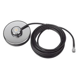 Base Magnética para Antena / Cable RG58U 3.5 m (11.5 ft) / Conector Mini-UHF Macho / Impedancia 50Ω / Diámetro 90 mm