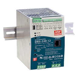 Fuente de Poder Industrial / 240W / Salida 12Vcc 20A / Cargador de Baterías / Enfriamiento por Convección / Riel DIN
