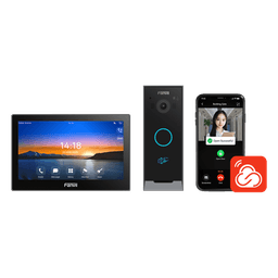 Kit Videoportero IP / Estación Interior i504W + Frente de Calle i60 / Pantalla Táctil 7" HD / Videollamadas H.264/H.265 / Wi-Fi Dual Band / PoE / App Fanvil Link / ONVIF / 10,000 Tarjetas RFID