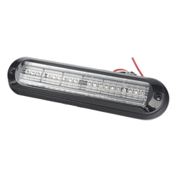 Luz Auxiliar Ultra Brillante / 18 LEDs 3W / IP67 / Rojo/Azul/Ambar / 142.6x36x14mm / 10-30VDC / 0.47x0.12x0.05ft