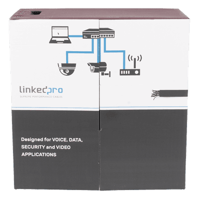 Bobina de Cable UTP / Cat5e / 305 m (1000 ft) / Doble Forro / Exterior / CMX / 24 AWG / Cobre Sólido / Negro