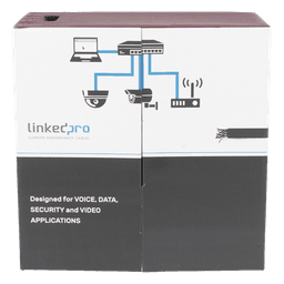 Bobina de Cable UTP / Cat5e / 305 m (1000 ft) / Doble Forro / Exterior / CMX / 24 AWG / Cobre Sólido / Negro