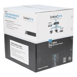 Bobina de Cable UTP 305 Metros (1000 Pies), Cat6 con Doble Forro, para Exterior, Climas Extremos, Color Negro