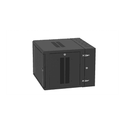 Gabinete PanZone de Montaje en Pared, de 19in, Puerta con Ventana de Seguridad, 9 UR, 635mm de Profundidad, Color Negro