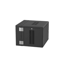 Gabinete PanZone de Montaje en Pared, de 19in, Puerta con Ventana de Seguridad, 9 UR, 635mm de Profundidad, Color Negro